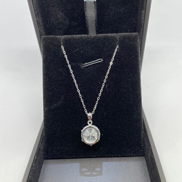 Beautiful 5 Ct Moissanite Diamond Necklace Pendant W/ Chain 18K Finish Brilliant - Picture 11 of 12
